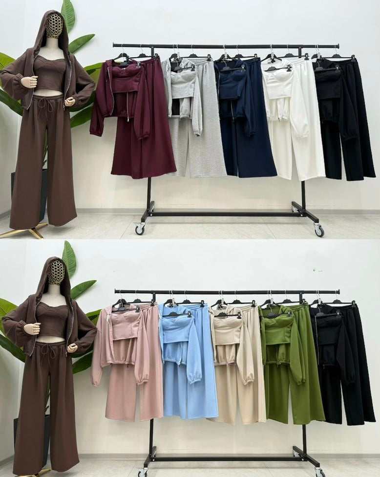 Coordinato Three”Pantalone Bustier e Giacca 10 colori disponibili Special Price