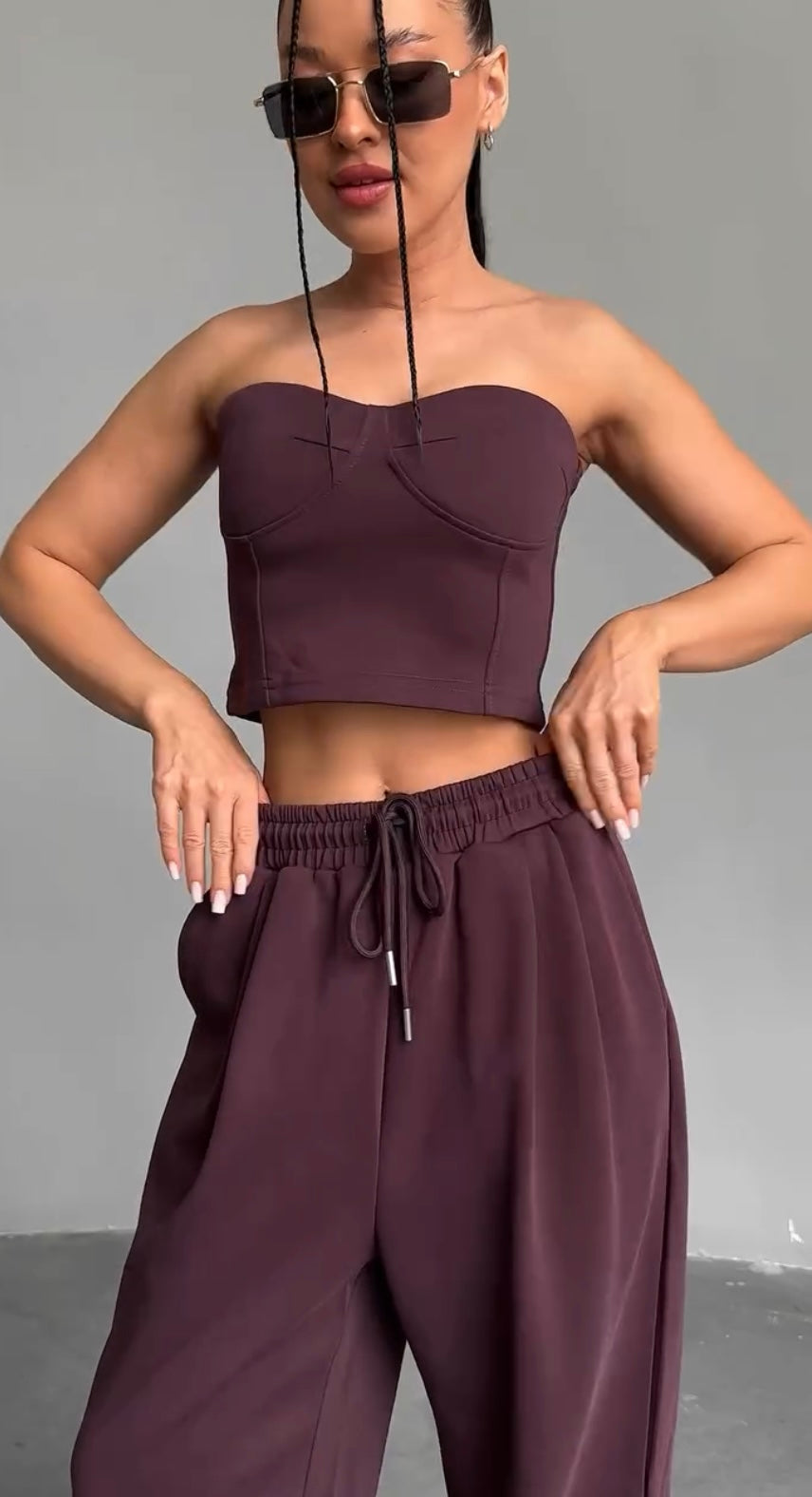 Coordinato Three”Pantalone Bustier e Giacca 10 colori disponibili