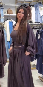 Coordinato Easy Pantaloni Canotta e Cardigan