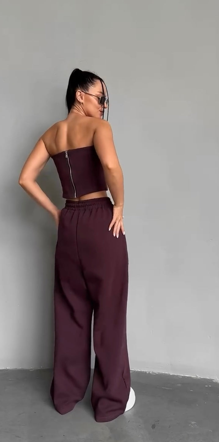 Coordinato Three”Pantalone Bustier e Giacca 10 colori disponibili