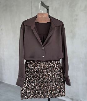 Gonna Marrone/Camicia Marrone