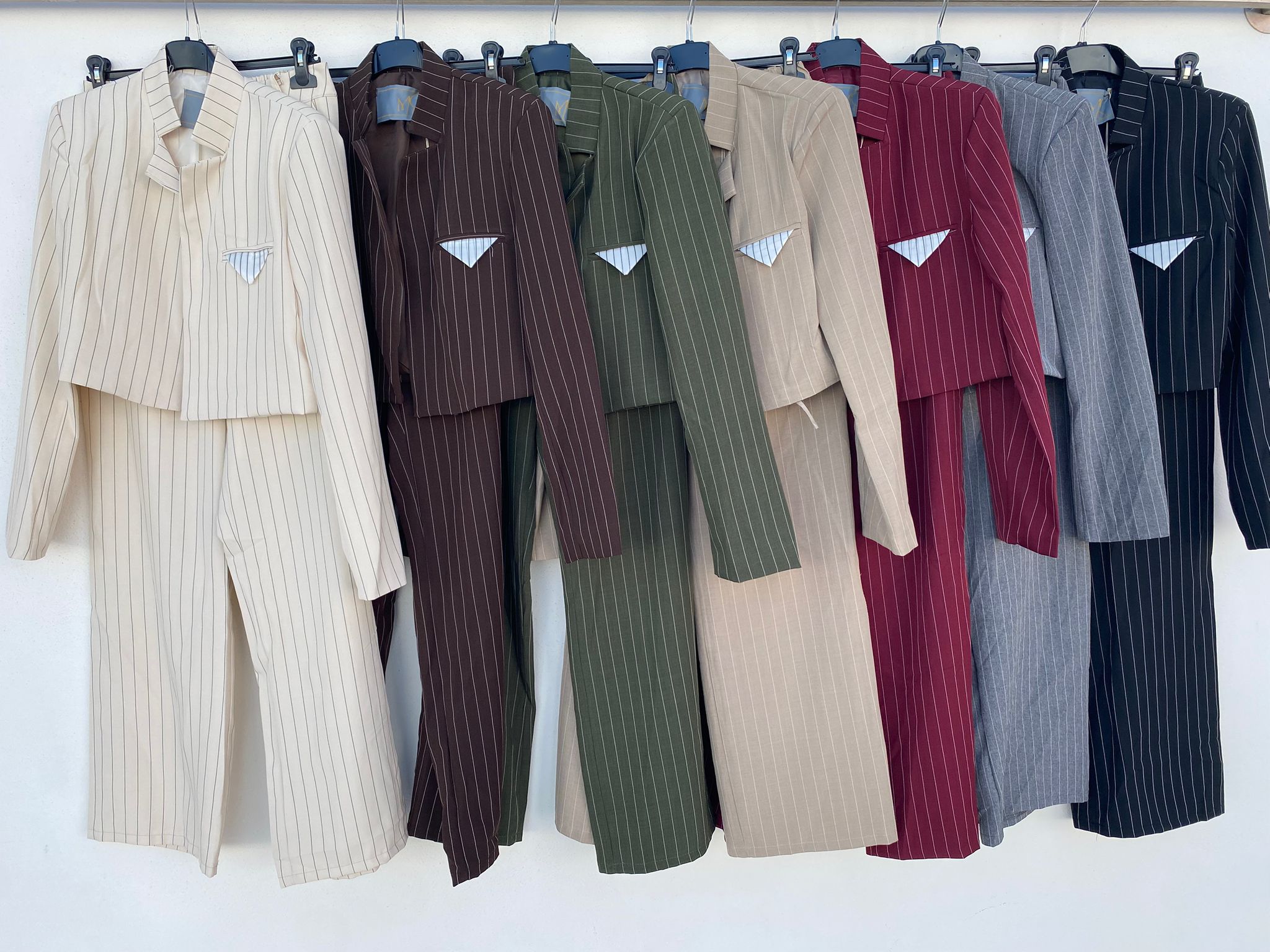 Tailleur Crop Gessato