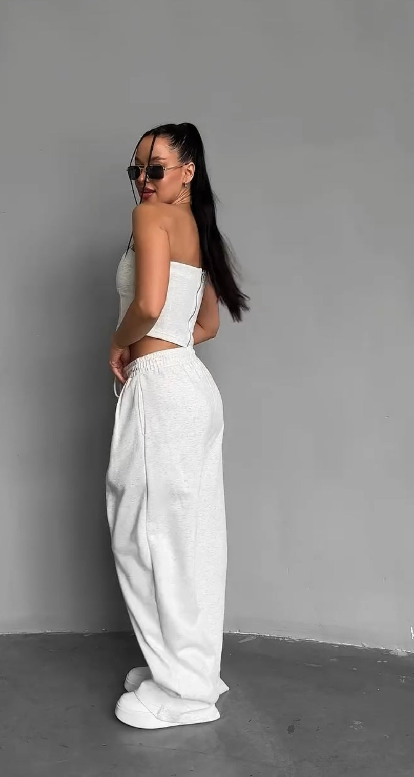 Coordinato Three”Pantalone Bustier e Giacca 10 colori disponibili