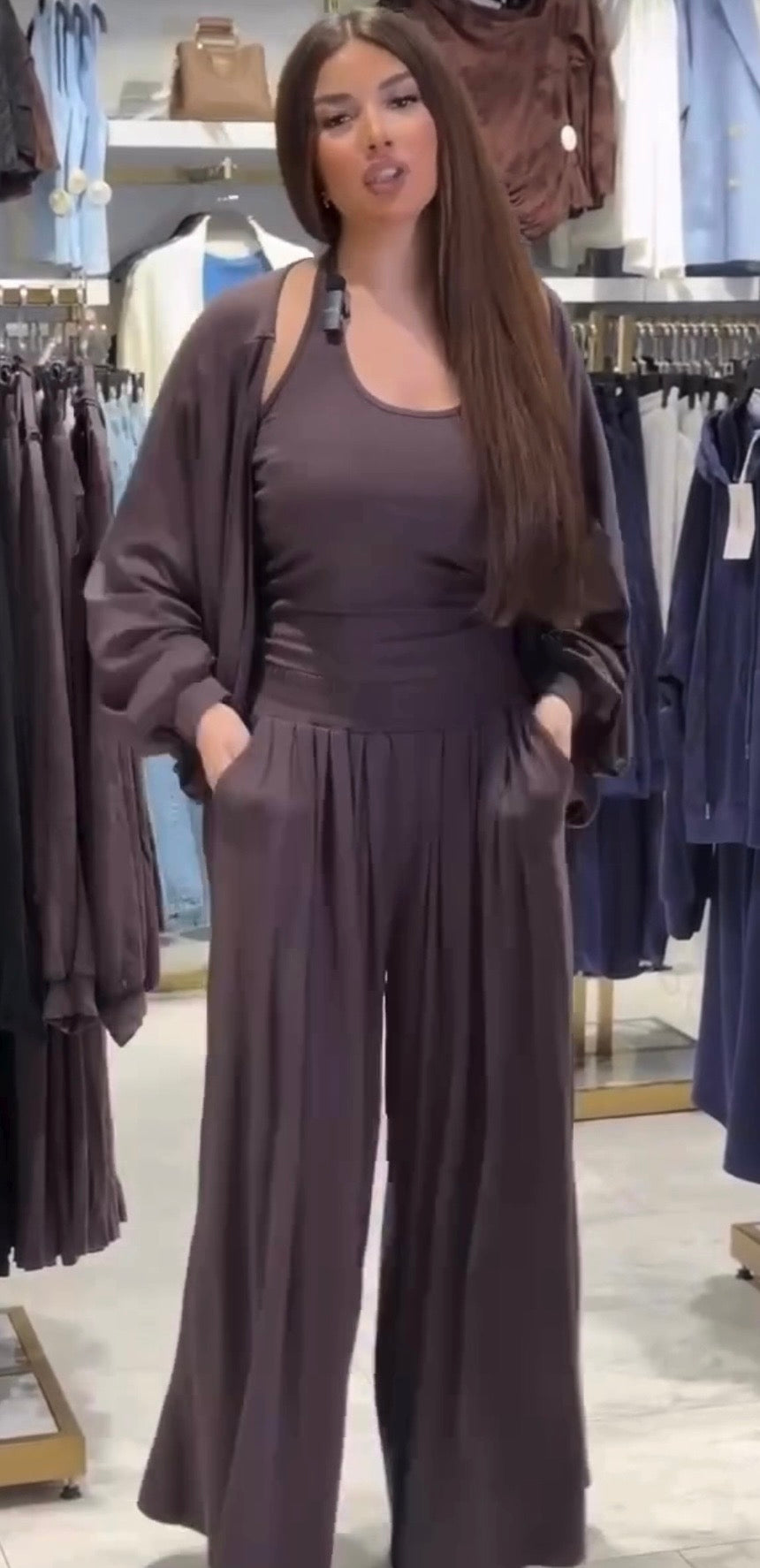 Coordinato Easy Pantaloni Canotta e Cardigan